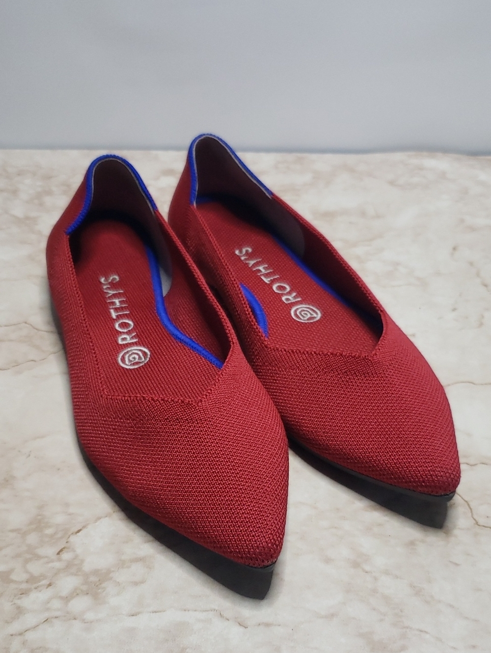 Rothy's Women's Pointed Knit Flats in Red